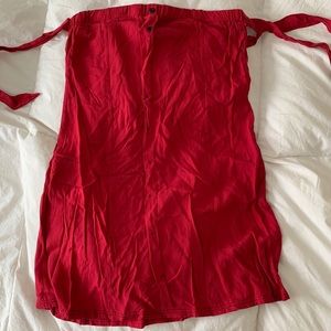 Red off shoulder dress